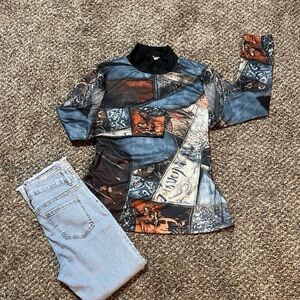 Stylish Patchwork Long Sleeve Shirt